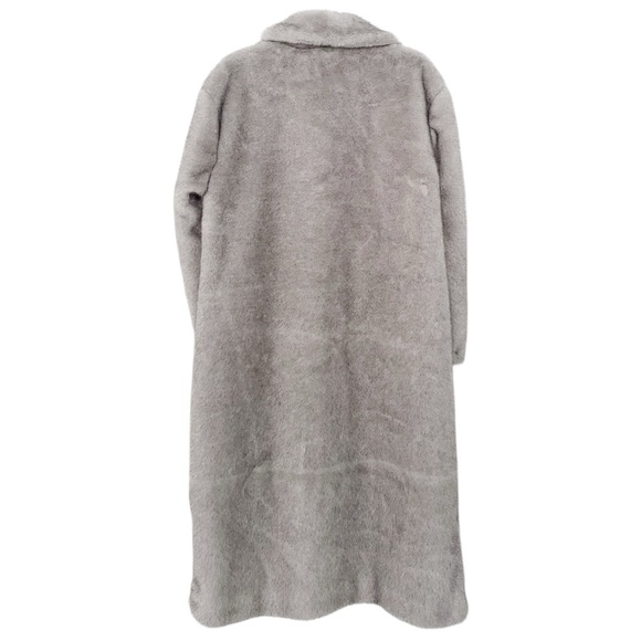 ABERCROMBIE & FITCH Grey Faux Fur Coat - Picture 4 of 5